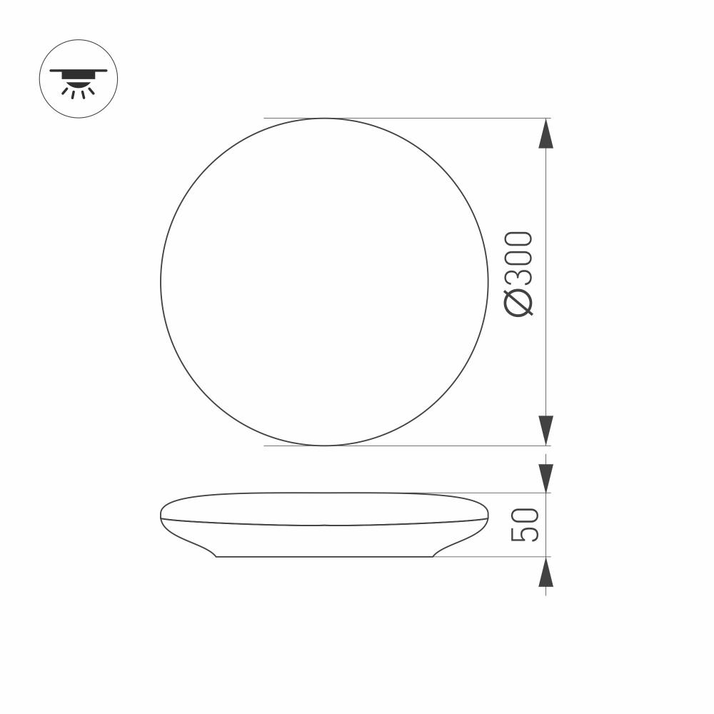 Потолочный светодиодный светильник Arlight CL-Frisbee-Motion-R300-18W Warm3000 030162
