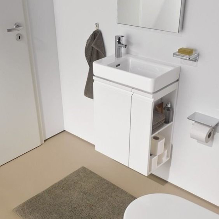 Laufen Pro База с раковиной, 47х27,5х60,5 см., подвесная sx, полки справа, 1 дверка, цвет: белый глянцевый