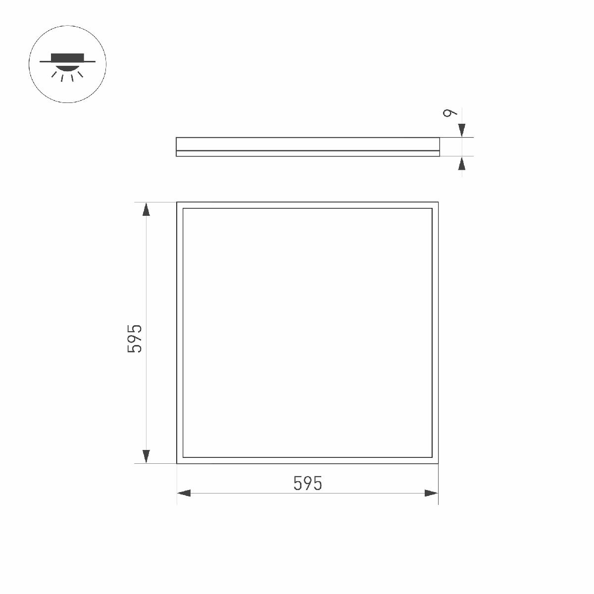 Светодиодная панель Arlight DL-INTENSO-S600x600-40W White6000 (WH, 120 deg, 230V) 038431