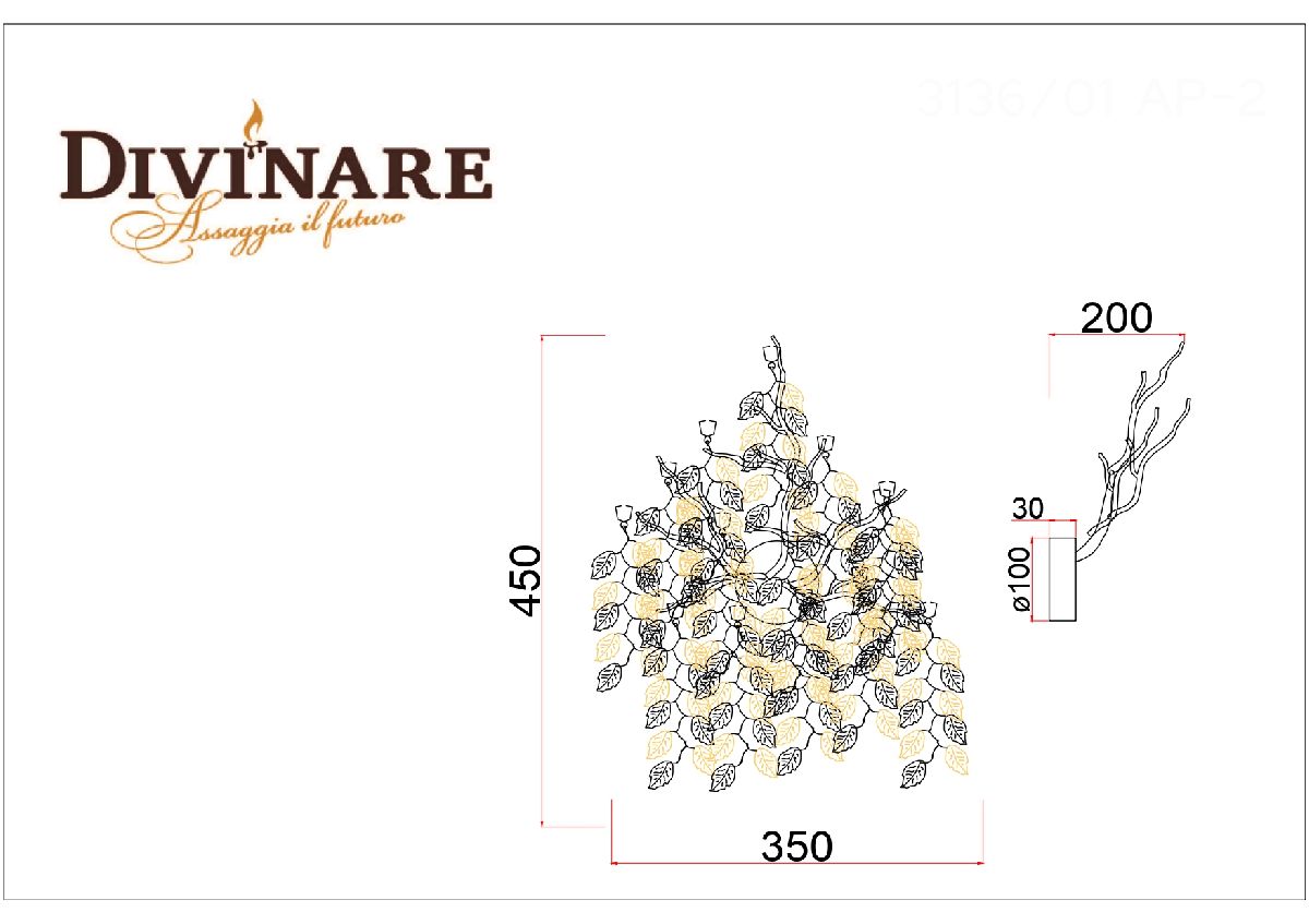 Настенный светильник Divinare Salice 3136/01 AP-3