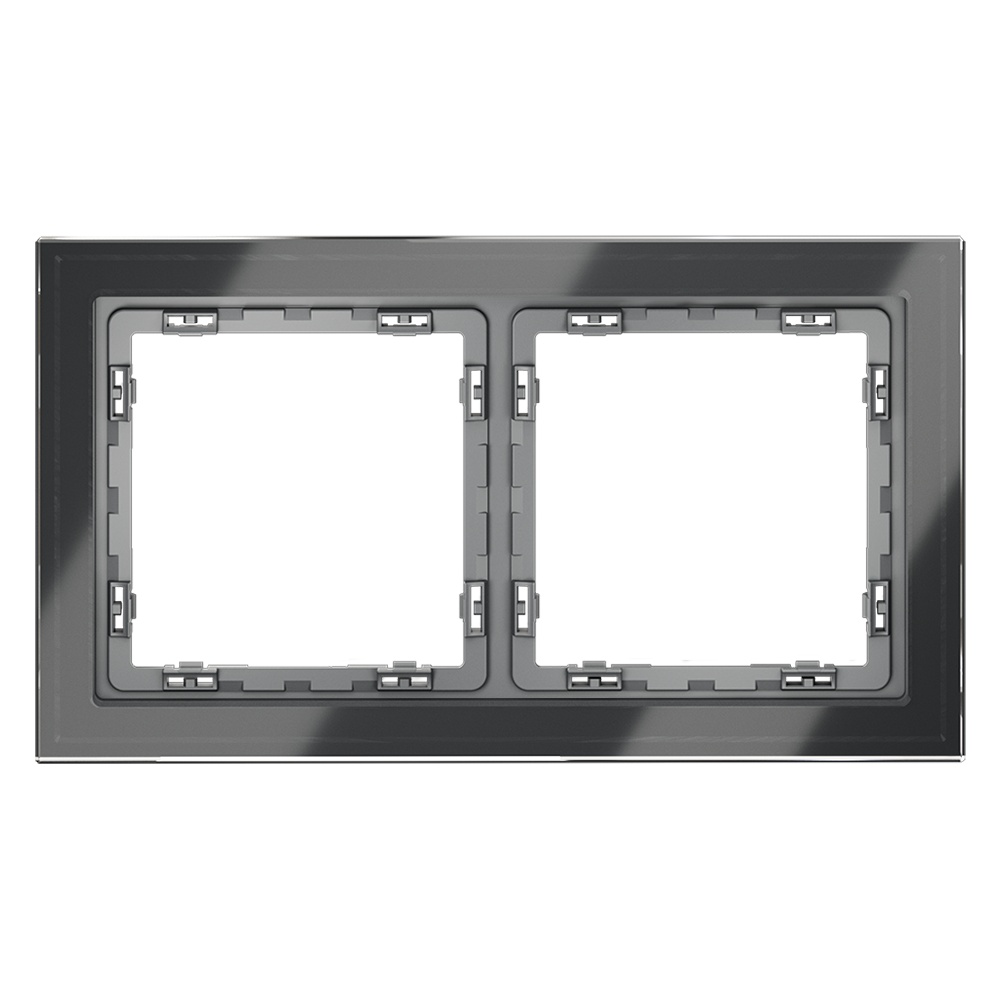 Рамка на 2 поста Voltum S70 VLS110207 (графит, стекло)
