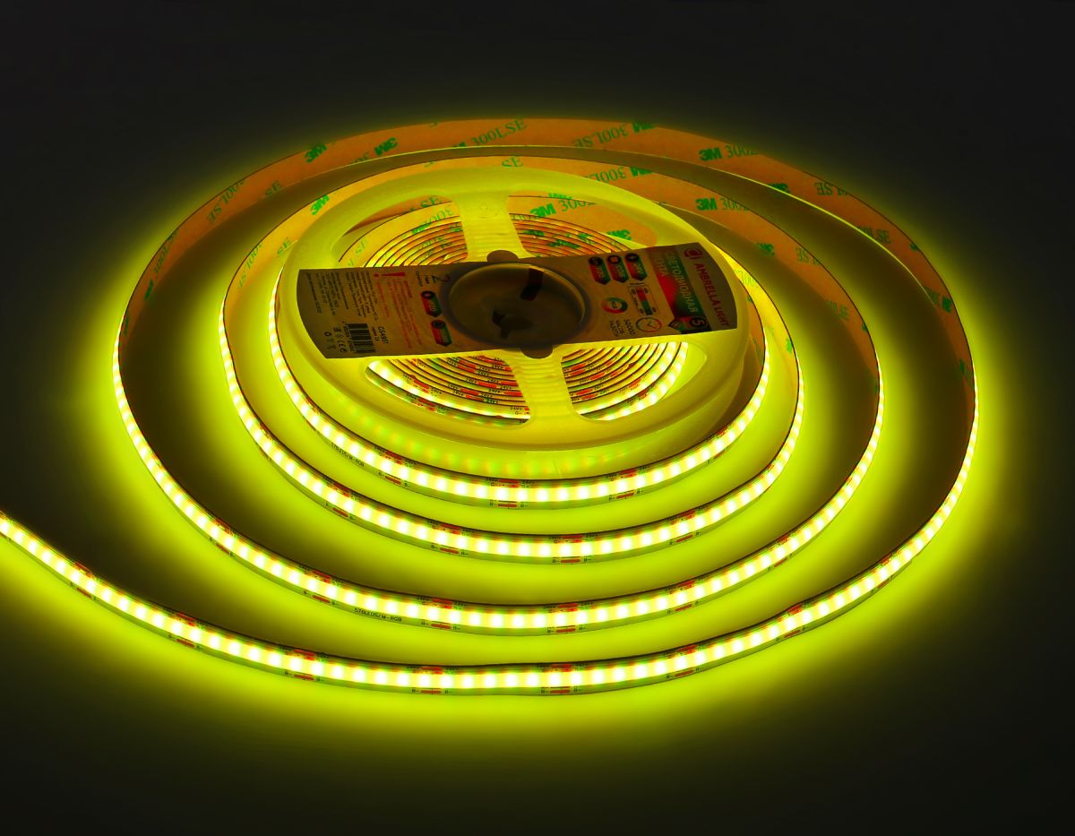Светодиодная лента Ambrella Light Illumination COB 576Led/ 14W m/ 24V IP20 RGB/ 5m*10mm*3mm (4 конт.) GS4951