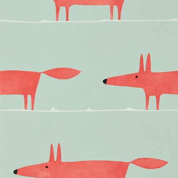 Обои Scion 112792 Mr Fox Sage / Poppy