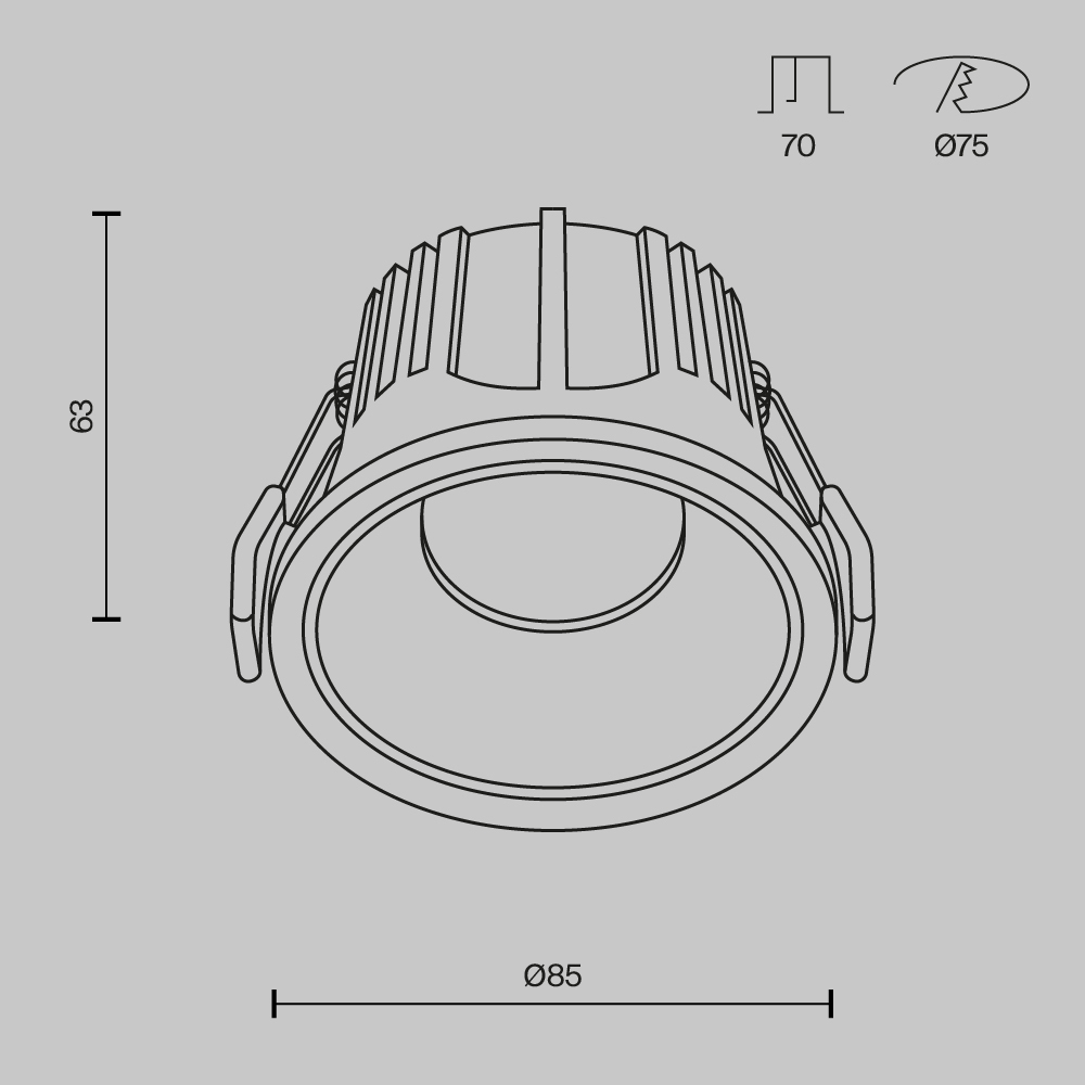 Встраиваемый светильник Maytoni Technical Alfa LED DL043-01-15W4K-RD-W