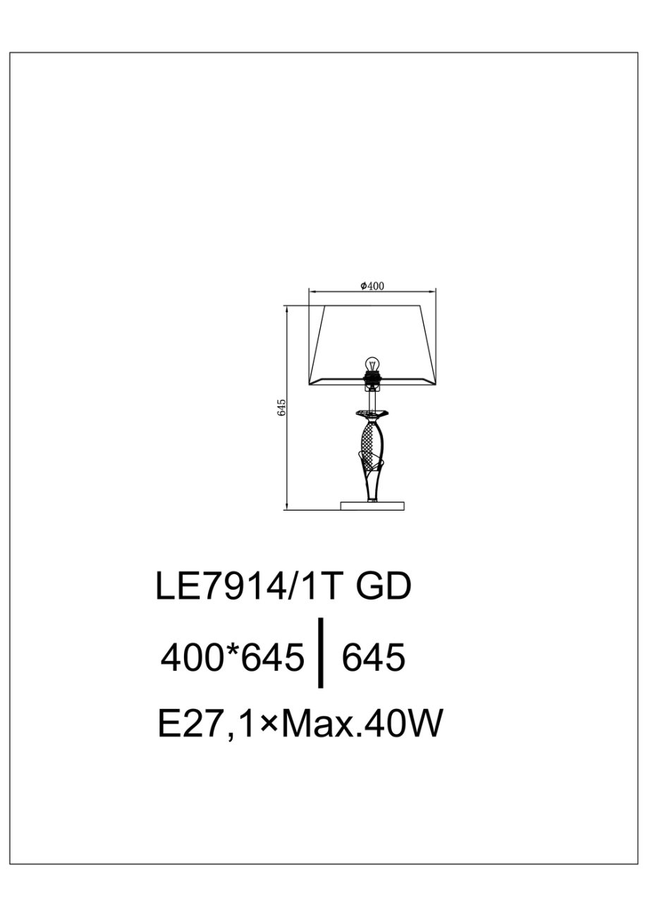 Настольная лампа Ester LE7914/1T GD