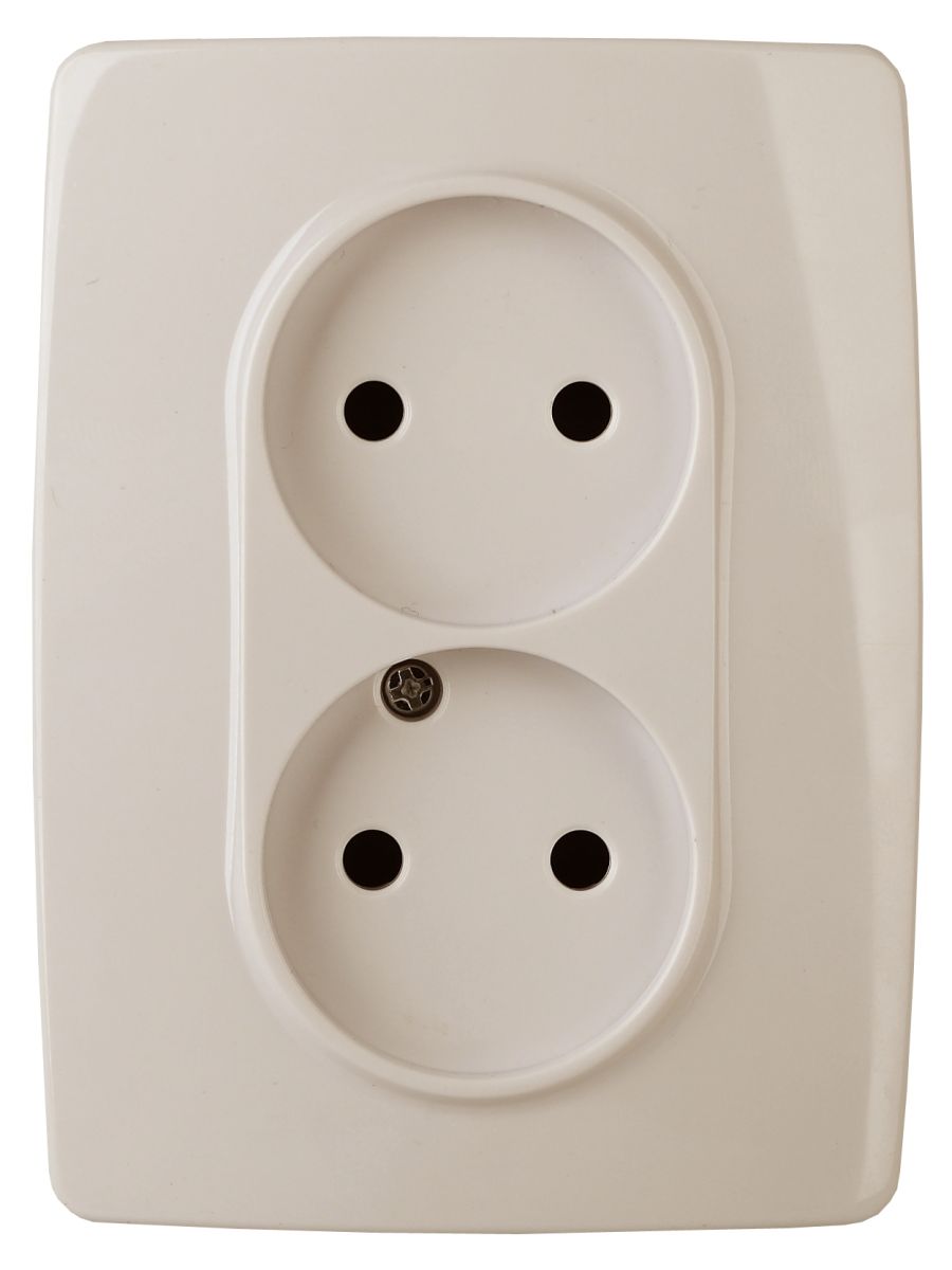 Розетка Эра 12-2007-02 2X2P, 16А-250В, б.л.