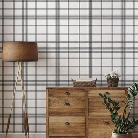 Обои York CV4464 Charter Plaid Black