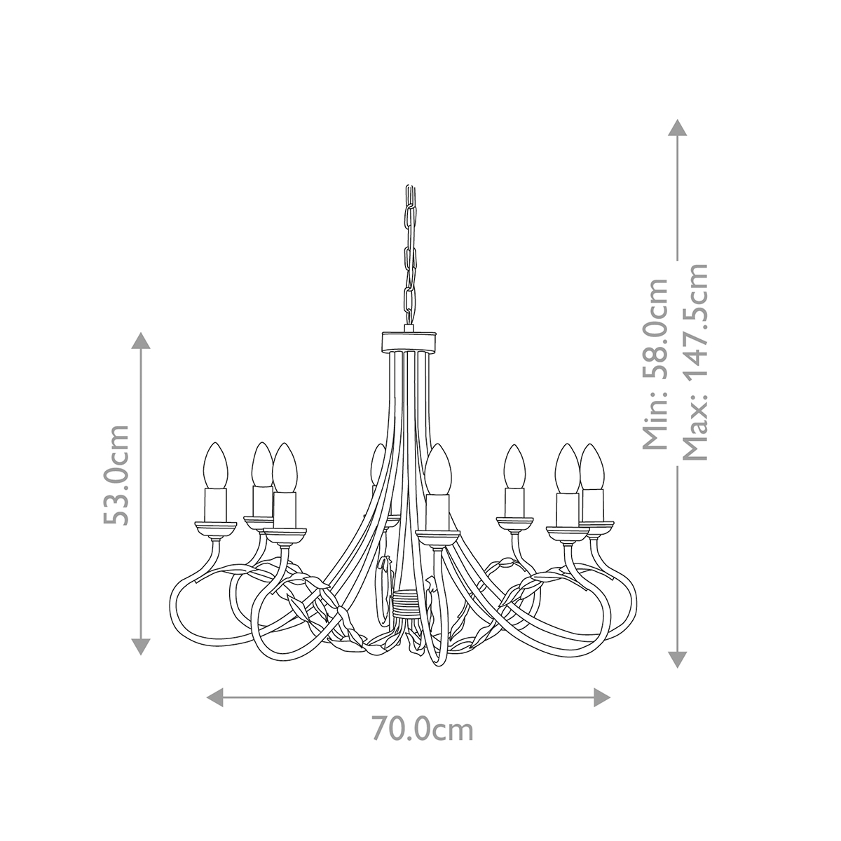 Подвесная люстра Elstead Lighting OV8-BLK-GOLD