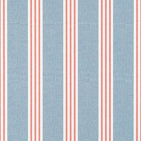 Обои Thibaut T13362 Canvas Stripe Blue and Coral