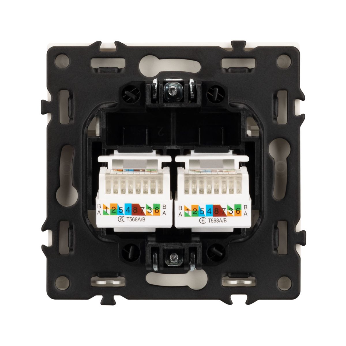 Механизм сдвоенной компьютерной розетки Arlight SCT-NOBE-MPC2-SFPL-CA (RJ-45, CAT6) 059450
