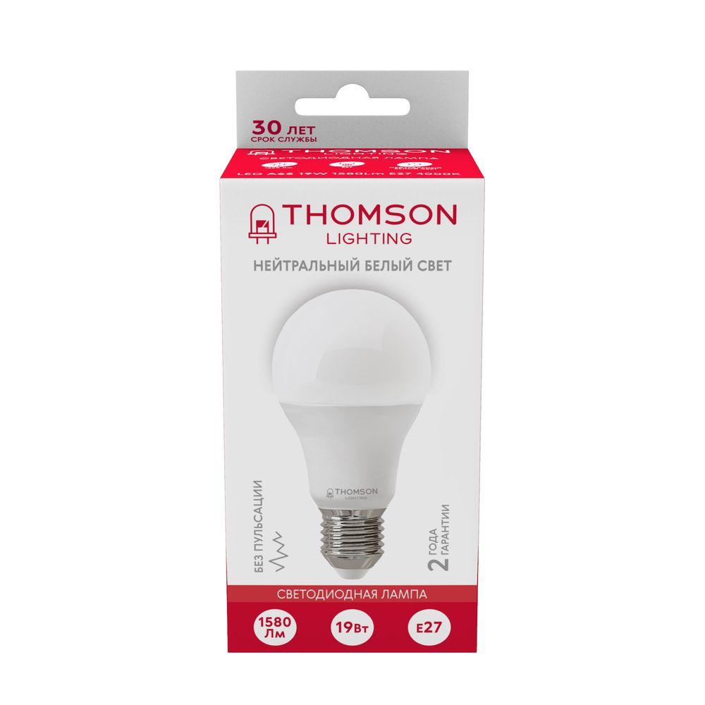 Лампа светодиодная Thomson E27 19W 4000K груша матовая TH-B2348