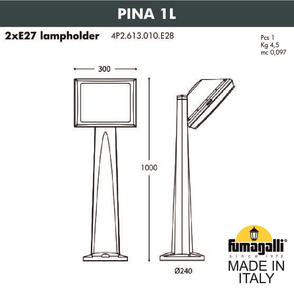 Ландшафтный светильник Fumagalli Guizeppe 4P2.613.010.LYF1R