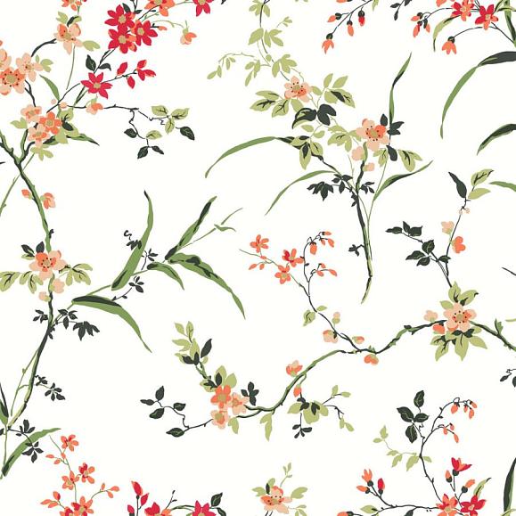 Обои York BL1741 Blossom Branches White/Red