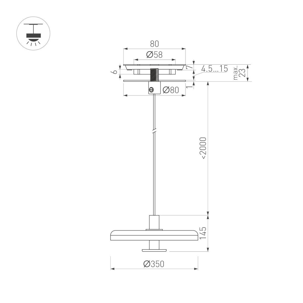 Подвесной светильник Arlight SP-KOTARO-R350-12W Warm3000 (BG-BG, 36 deg, 230V, TRIAC) 057228