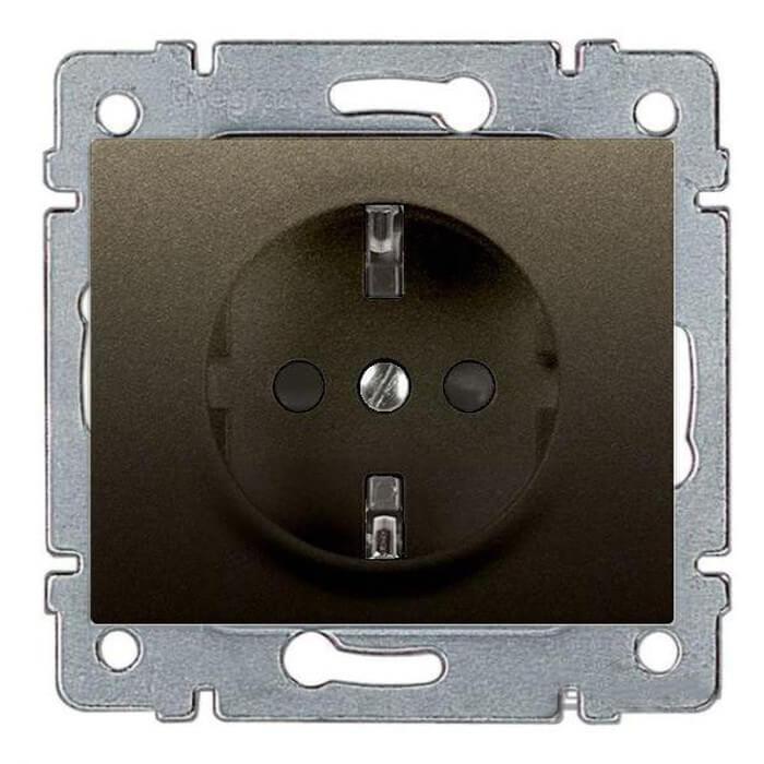 Розетка 2К+3 Legrand Galea Life 16A 250V с/з автоматические клеммы темная бронза 771262