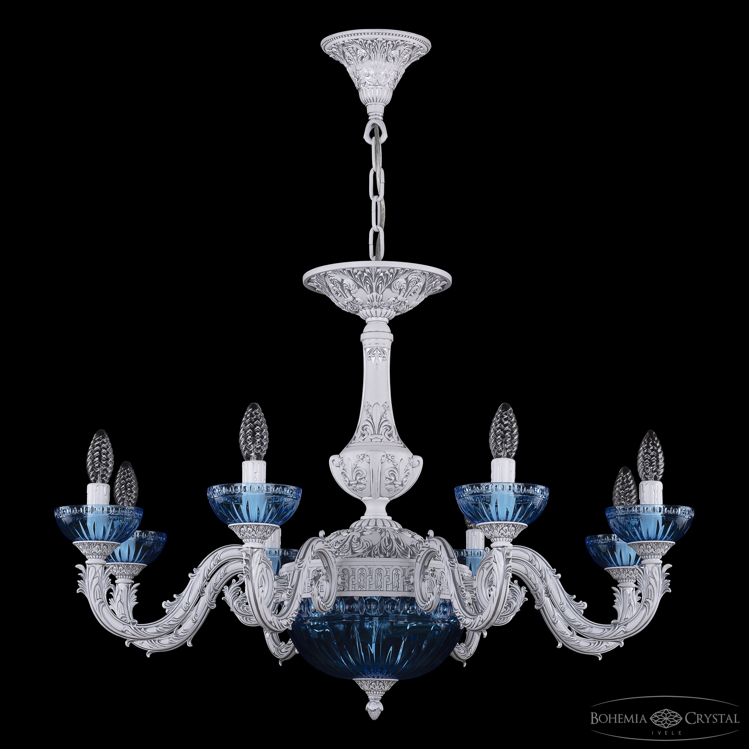 Подвесная люстра Bohemia Ivele Crystal AL79101P/8/250 WMN P Aquamarine/M-1G