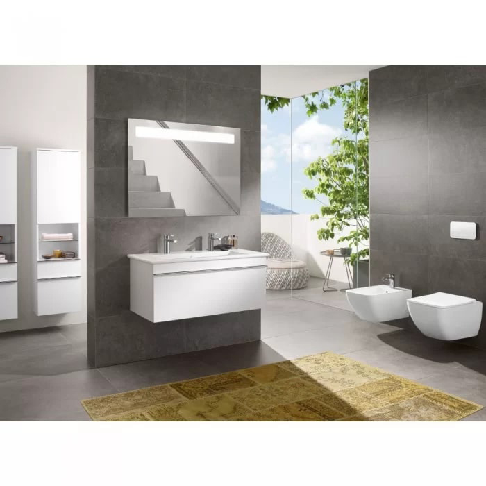 Villeroy&Boch Venticello Унитаз 37.5х56х33см., подвесной, безободковый, в комплекте сиденье SlimSeat c микролифтом, CeramicPlus, цвет: альпийский белый