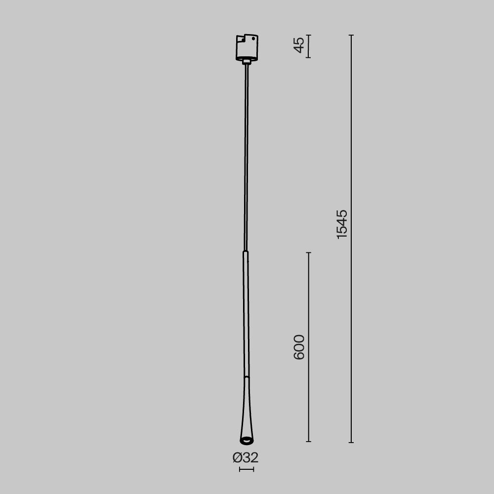 Трековый подвесной магнитный светильник Maytoni Waist TR168-1-7W3K-M-B