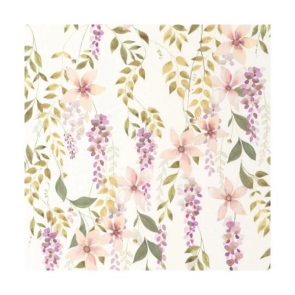 Обои Casadeco 200305202 Wisteria Parme / vert mousse