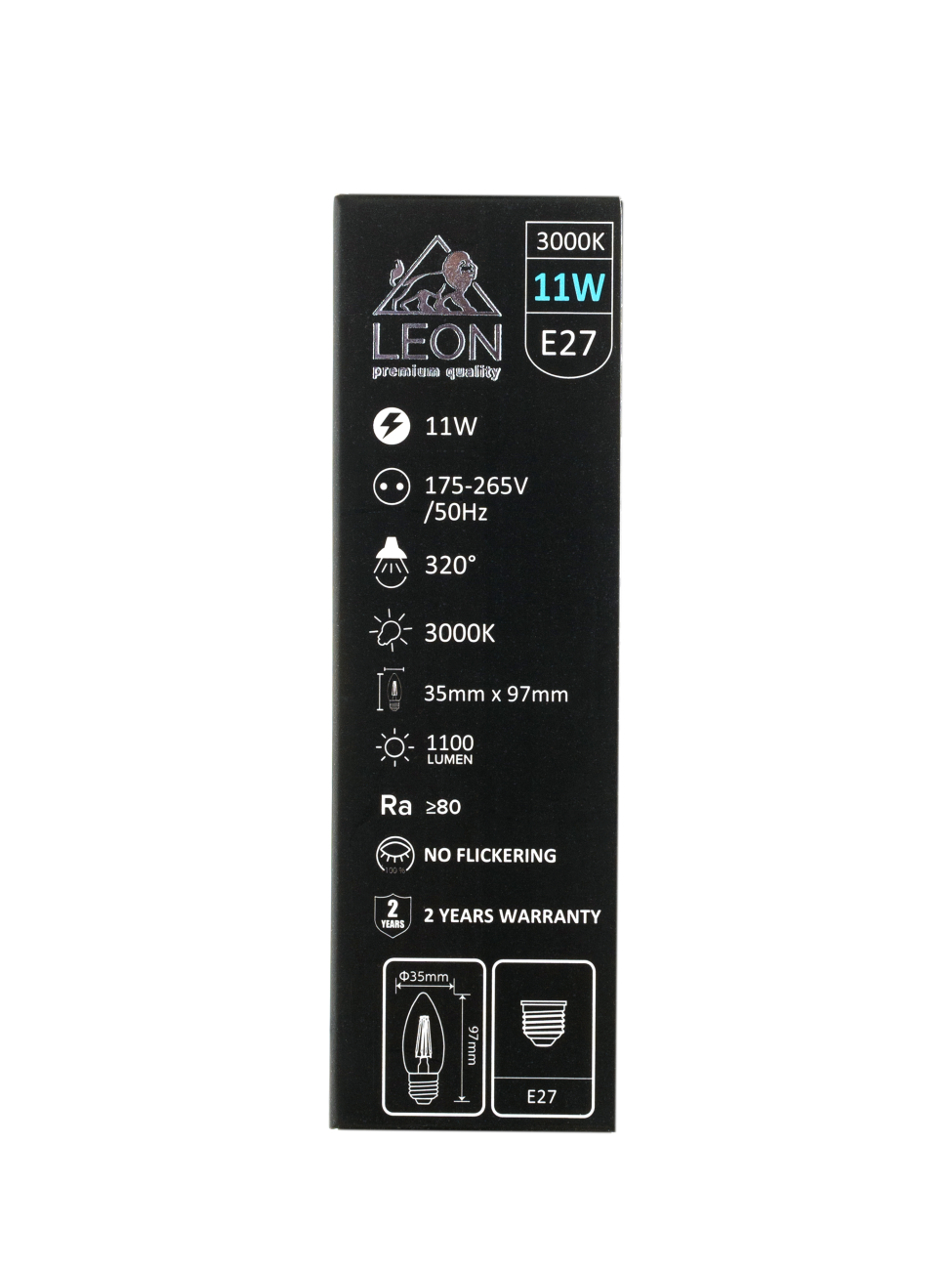 Светодиодная лампа LEON LE-C35-11W-3000K-E27/CL