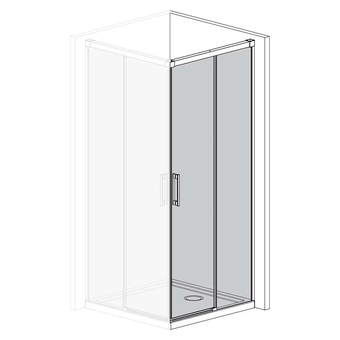 Radaway Idea KDD Душевая дверь 110см, раздвижная, правая, стекло прозрачное, покрытие Easy Clean, профиль: хром