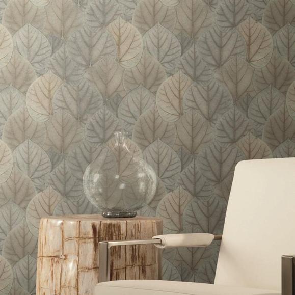 Обои York OS4244 Leaf Concerto Blue/Taupe