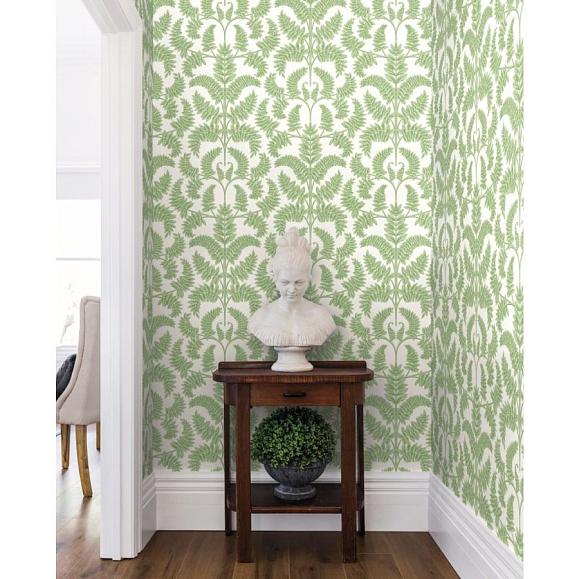 Обои York DM4961 Royal Fern Damask Green