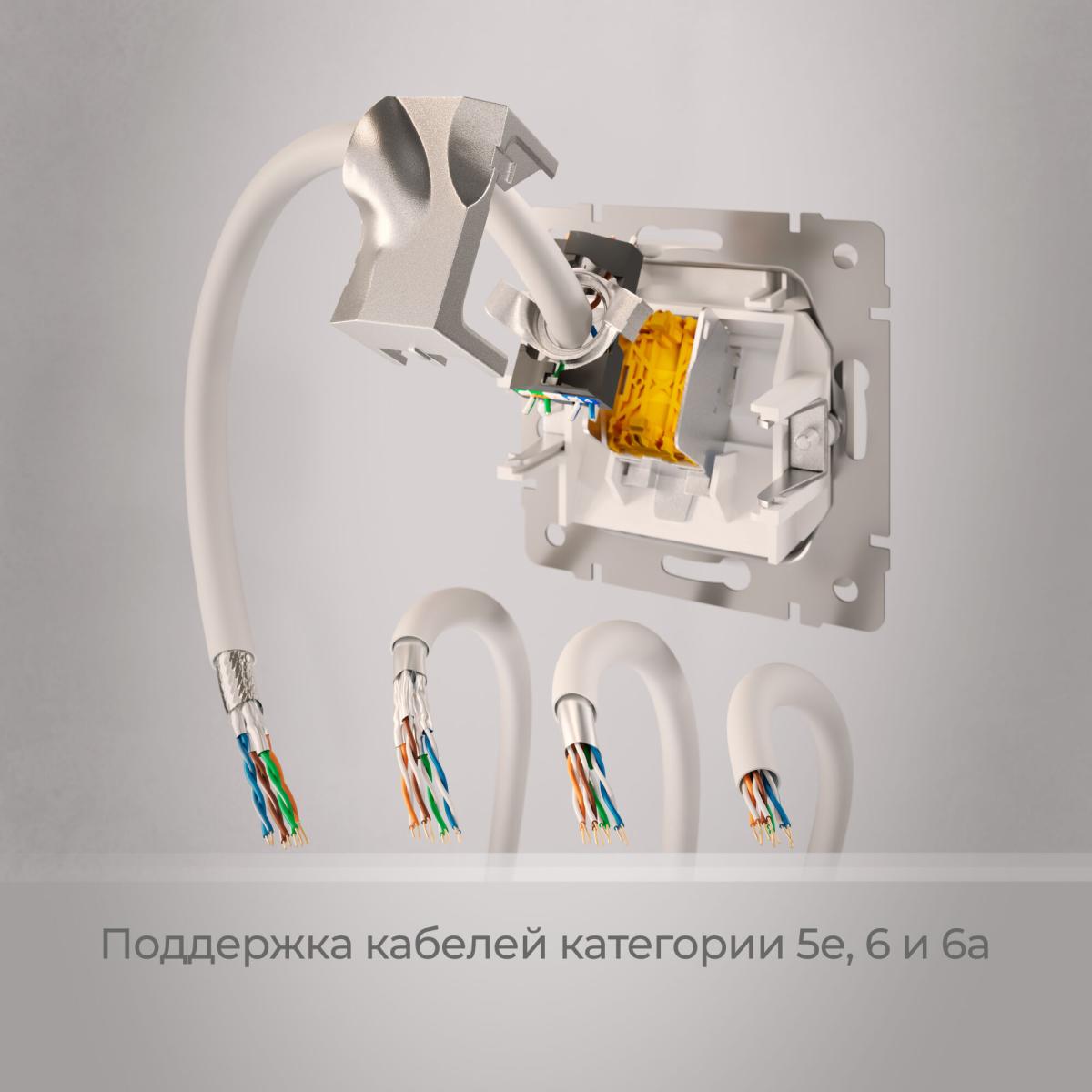 Розетка Ethernet RJ-45 cat. 6A экранированная Werkel W5120101 4690389213465 a069683