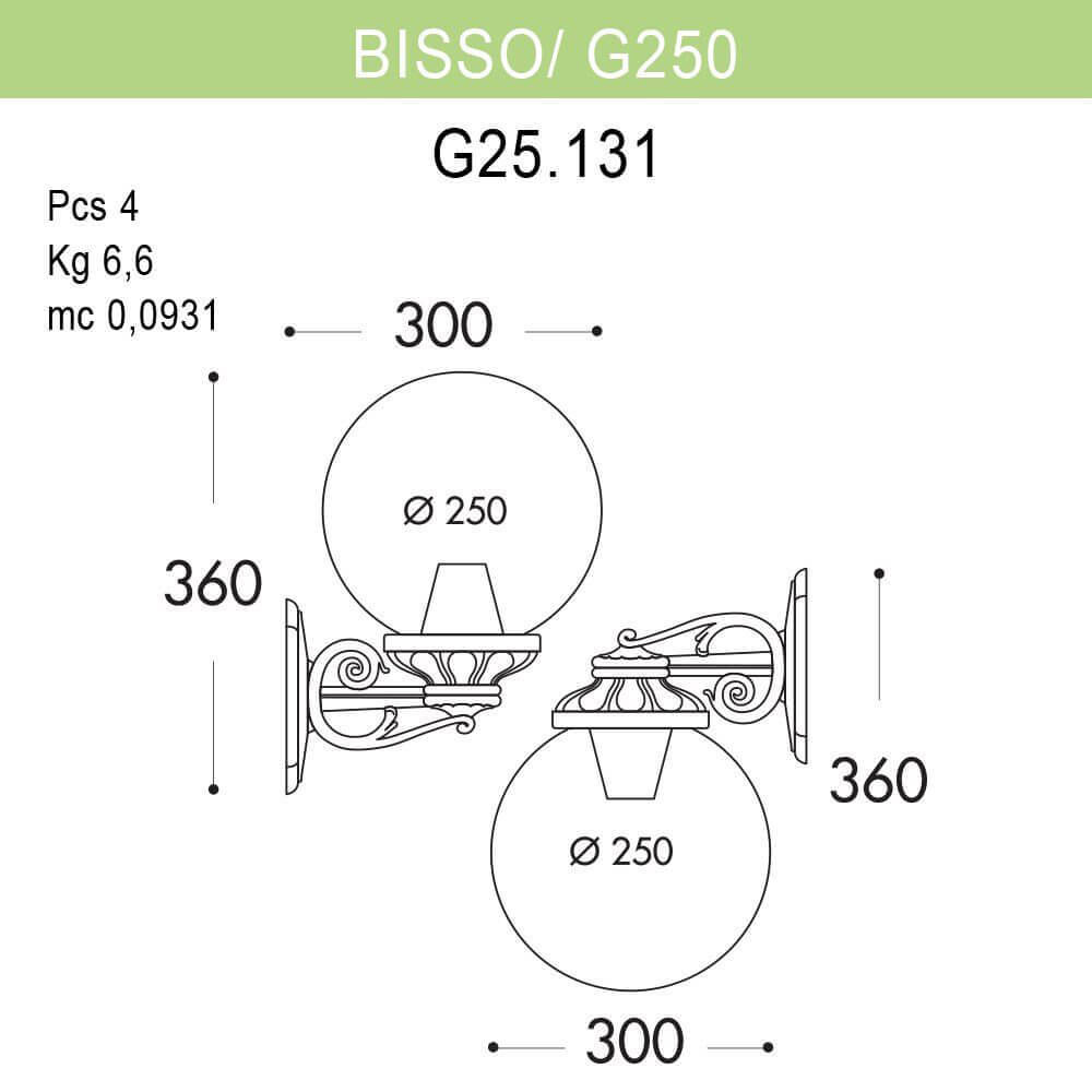Уличный настенный светильник Fumagalli Bisso/G250 G25.131.000.AYE27