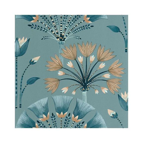 Обои Caselio 105276012 Majestic Bleu d outre mer beige