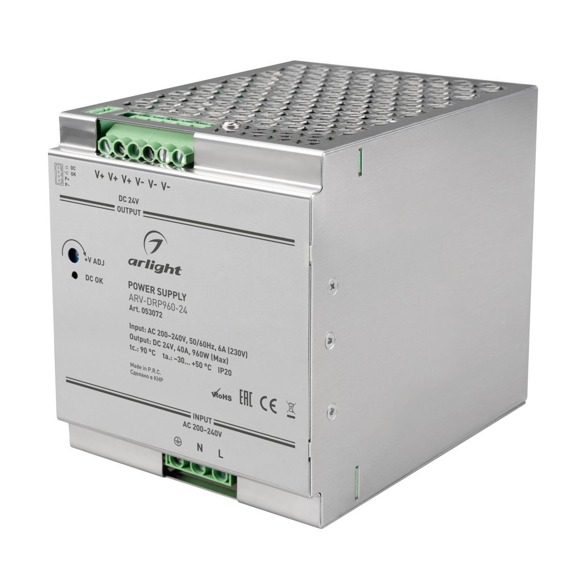 Блок питания Arlight ARV-DRP960-24 (24V, 40A, 960W, PFC) 053072