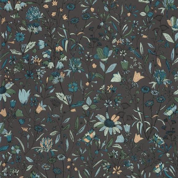 Обои Caselio NGR103009655 Jardin De Giverny Carbone bleu