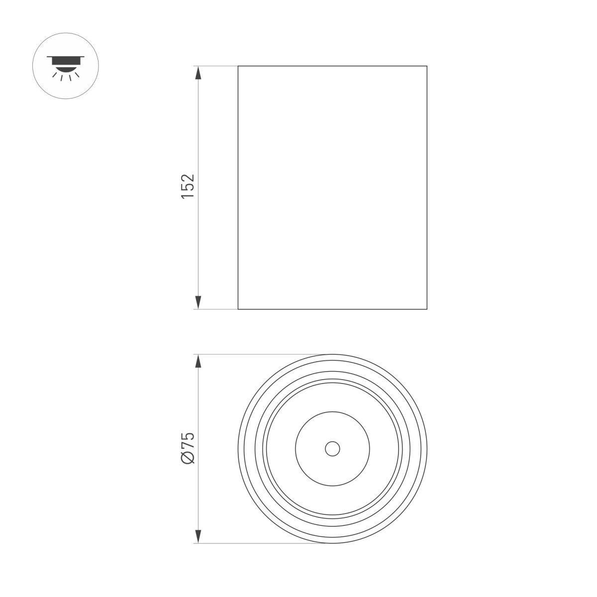 Накладной светильник Arlight SP-SALT-R75-15W Day4000 (BK, 40 deg, 230V) 057324