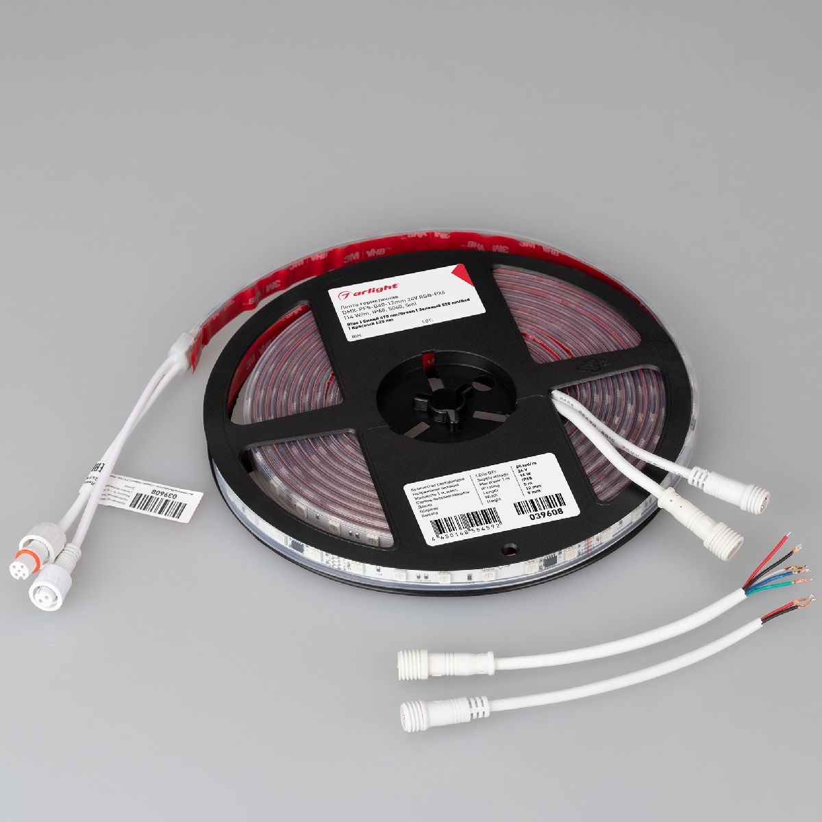 Светодиодная герметичная лента Arlight DMX-PFS-B60-12mm 24V RGB-PX6 (14 W/m, IP68, 5060, 5m) 039608