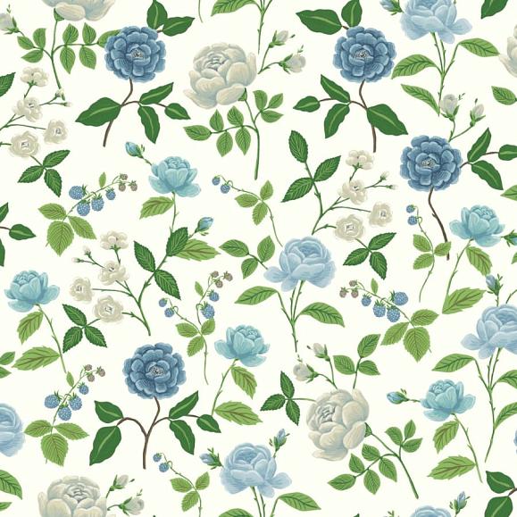 Обои York RF7543 Roses White & Blue