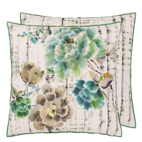 Подушка CCDG1393, Kyoto Flower, Jade, Designers Guild 50 x 50см