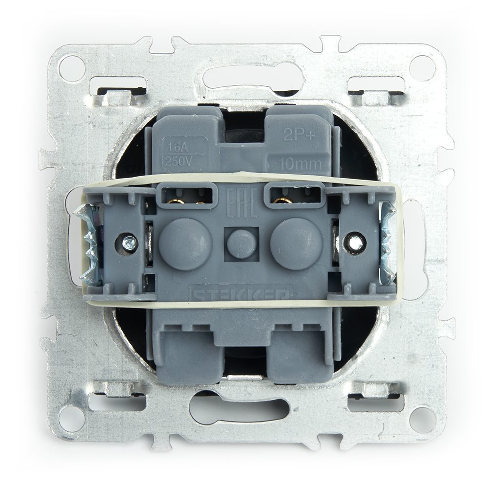 Розетка 1-местная б/з с защитной шторкой Stekker Эрна PST10-9109-03 49153