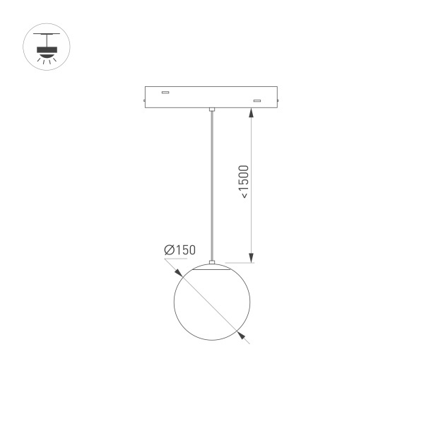 Трековый светильник Arlight Mag-Orient-Sfero-Hang-R150-10W Warm3000 036049