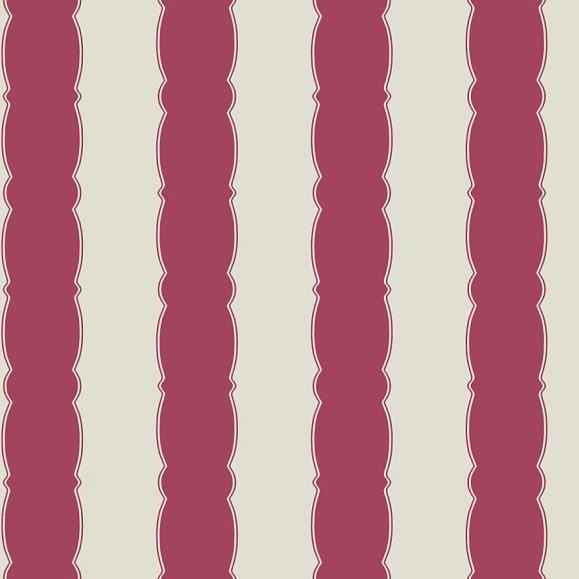 Обои York GR6011 Scalloped Stripe Crimson