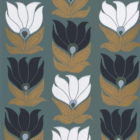 Обои Casamance 75690814 Dauphine Vert de gris/doré