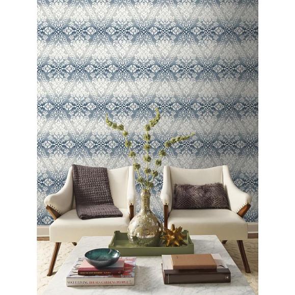 Обои York DM4932 Tudor Diamond Damask Navy