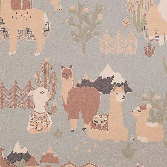 Обои Majvillan 143-02 Lama Village Afternoon Blue