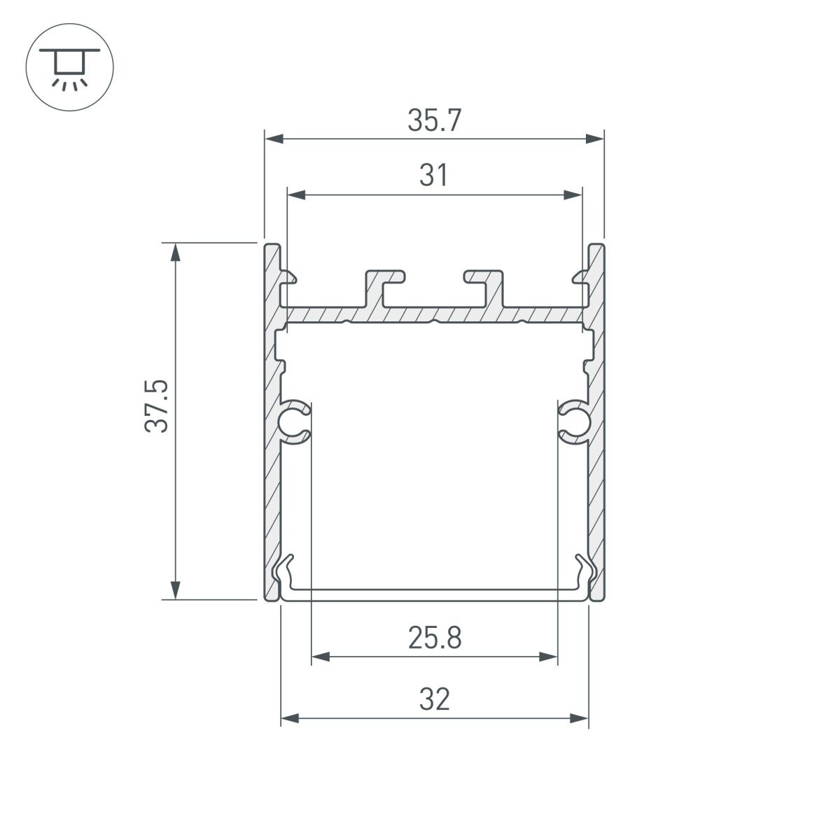 Профиль Arlight SL-LINE-3638-LW-2000 WHITE 038444(1)