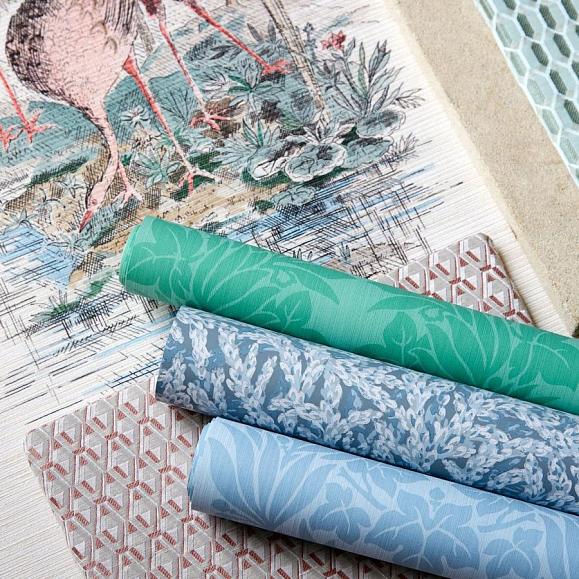 Обои Zoffany 313024 Marsden'S Palm Damask Pale Poisen