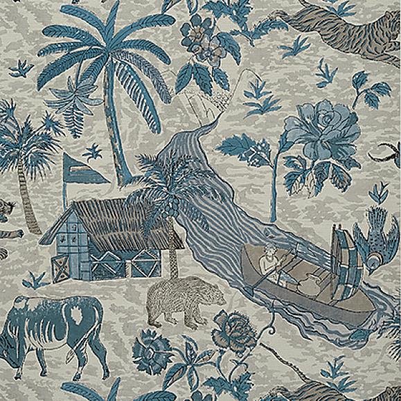 Обои Thibaut T10231 Tiger Reserve Slate Blue