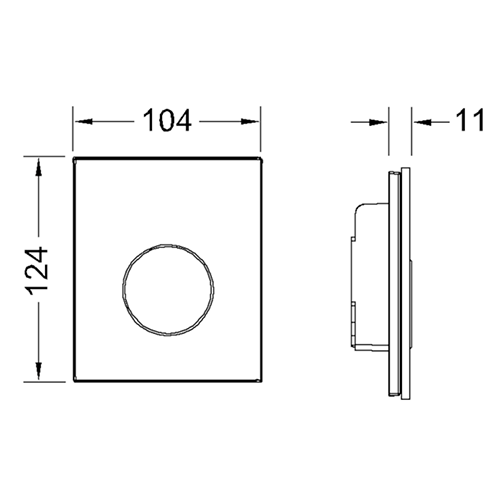 TECEloop Urinal Панель смыва, цвет: стекло черное/хром матовый