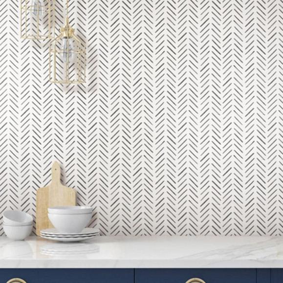Обои York CV4454 Painted Herringbone Black