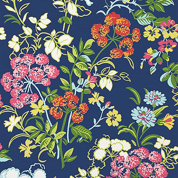 Обои Thibaut T14337 Spring Garden Navy