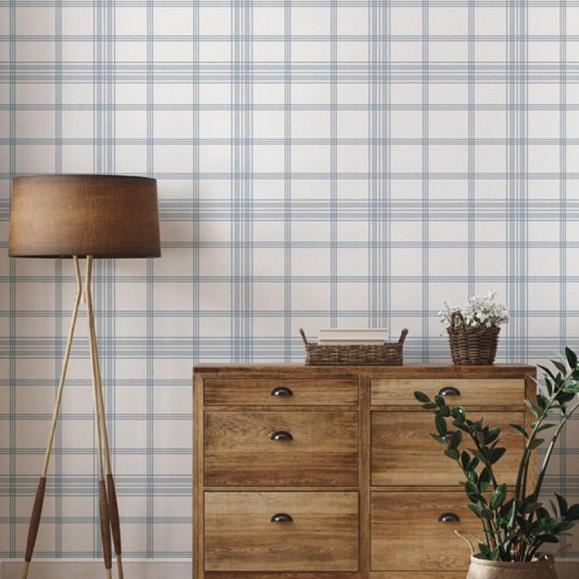 Обои York CV4468 Charter Plaid Chambray