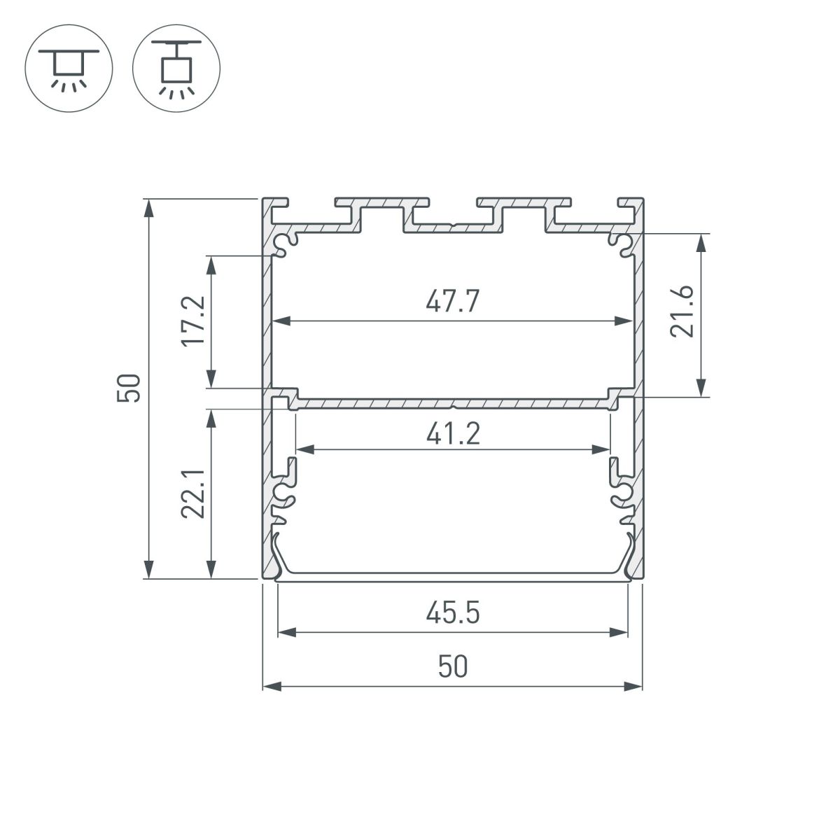 Профиль Arlight LINE-M-5050-3000 BLACK 056349